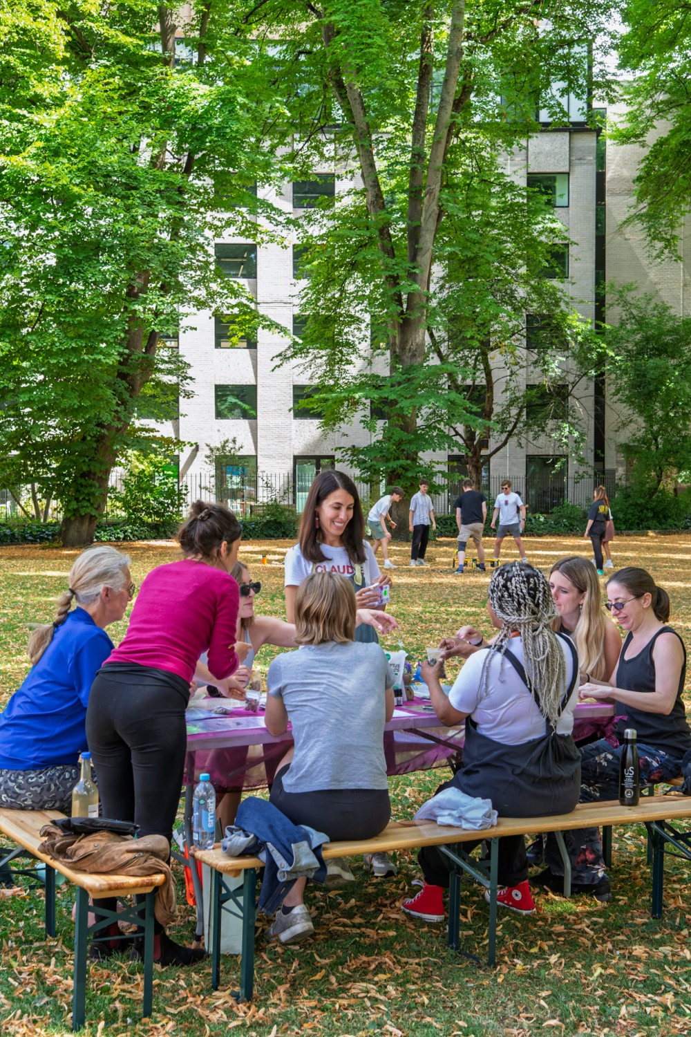 A group session outdoors in a park